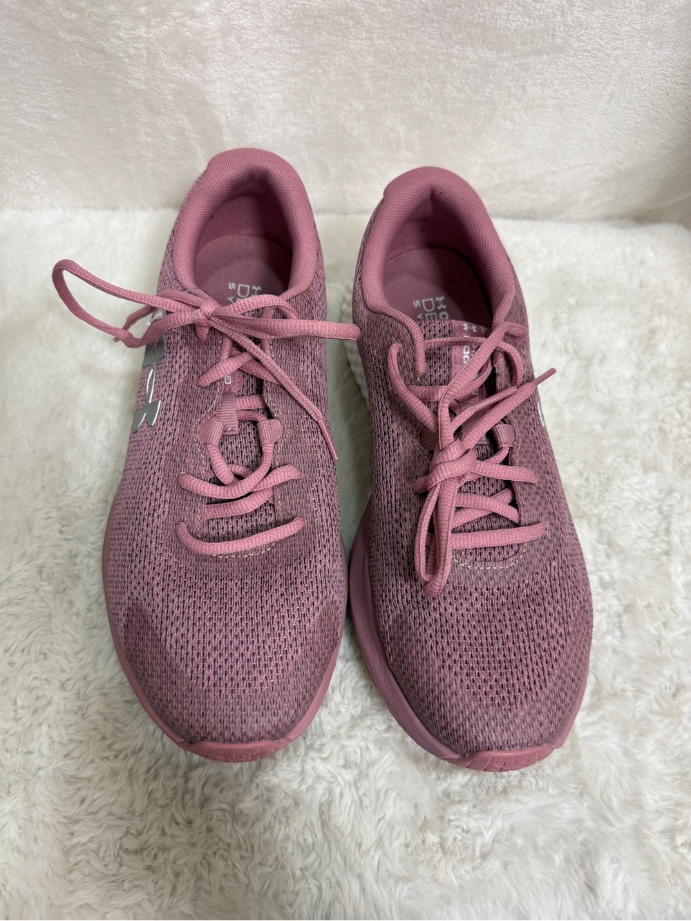 Under Armour Women's Rose Pink Knit Running Sneakers 8.5